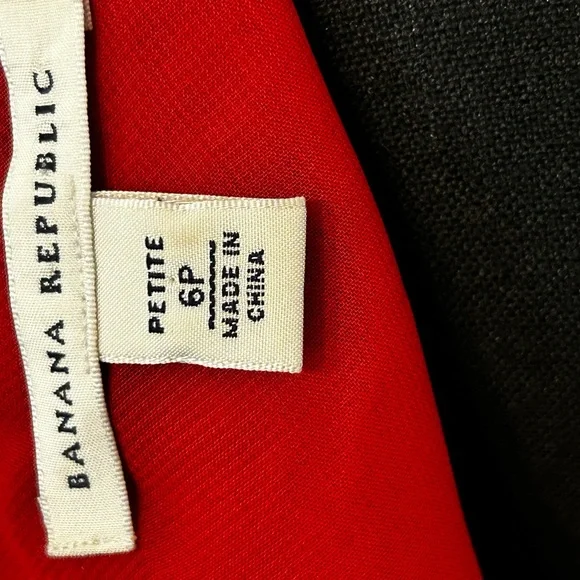 Banana Republic Sleeveless‎ Silk Blend, Double V Neck Midi Dress Red & Purple 6P - Picture 6 of 12